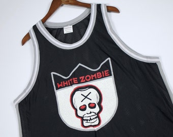 XL * vtg 90s White Zombie basketball jersey * shirt * 7.202