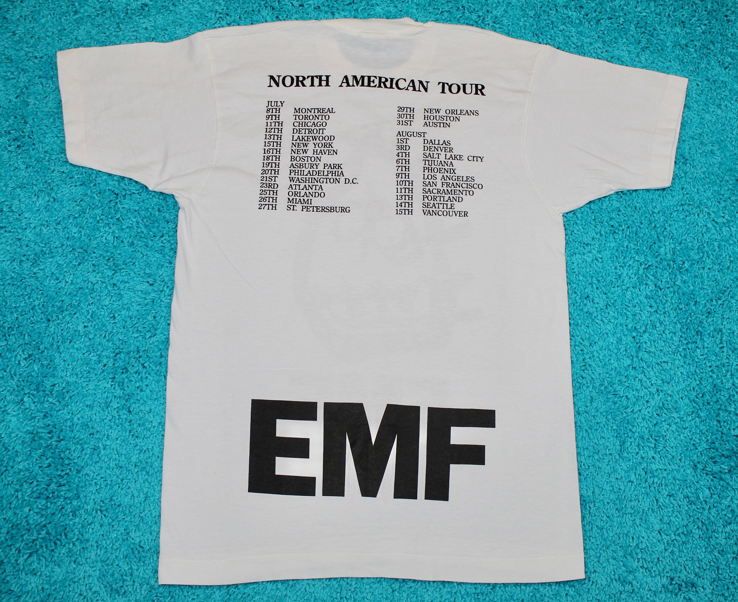 M/L * NOS vtg 90s EMF Schubert Dip tour t shirt * medium large