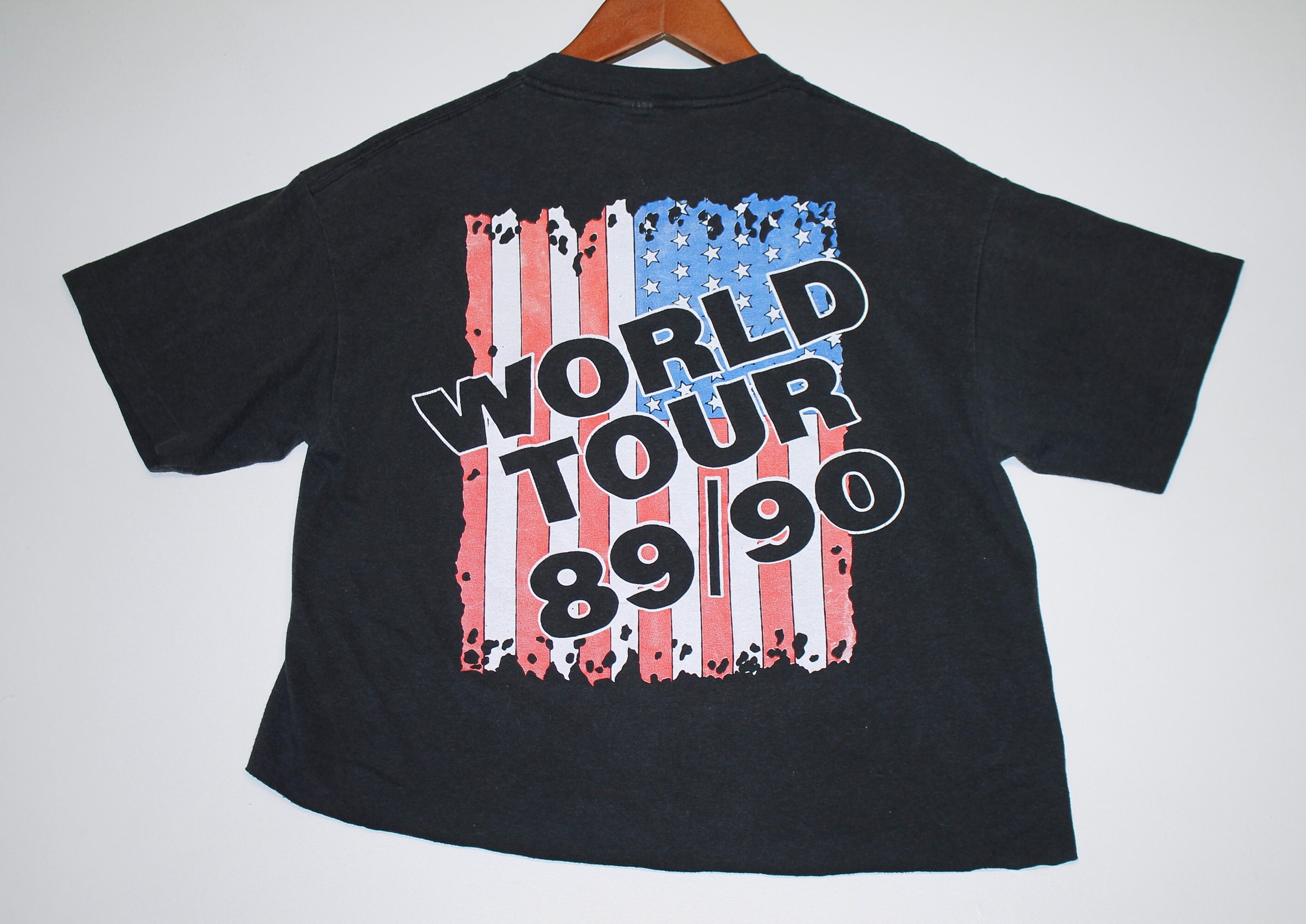 M * thin vtg 80s 1989 Skid Row skids across america tour t shirt