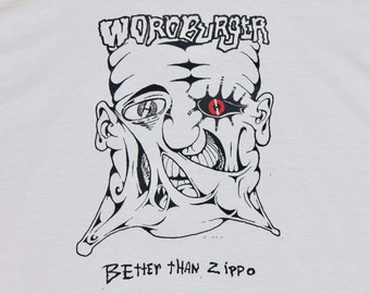 L/XL * vtg 80s/90s Wordburger bay area t shirt * comic zine punk * 14.186