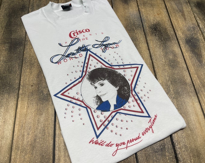 S * vintage 80s Loretta Lynn tour t shirt * classic country music * 74.139