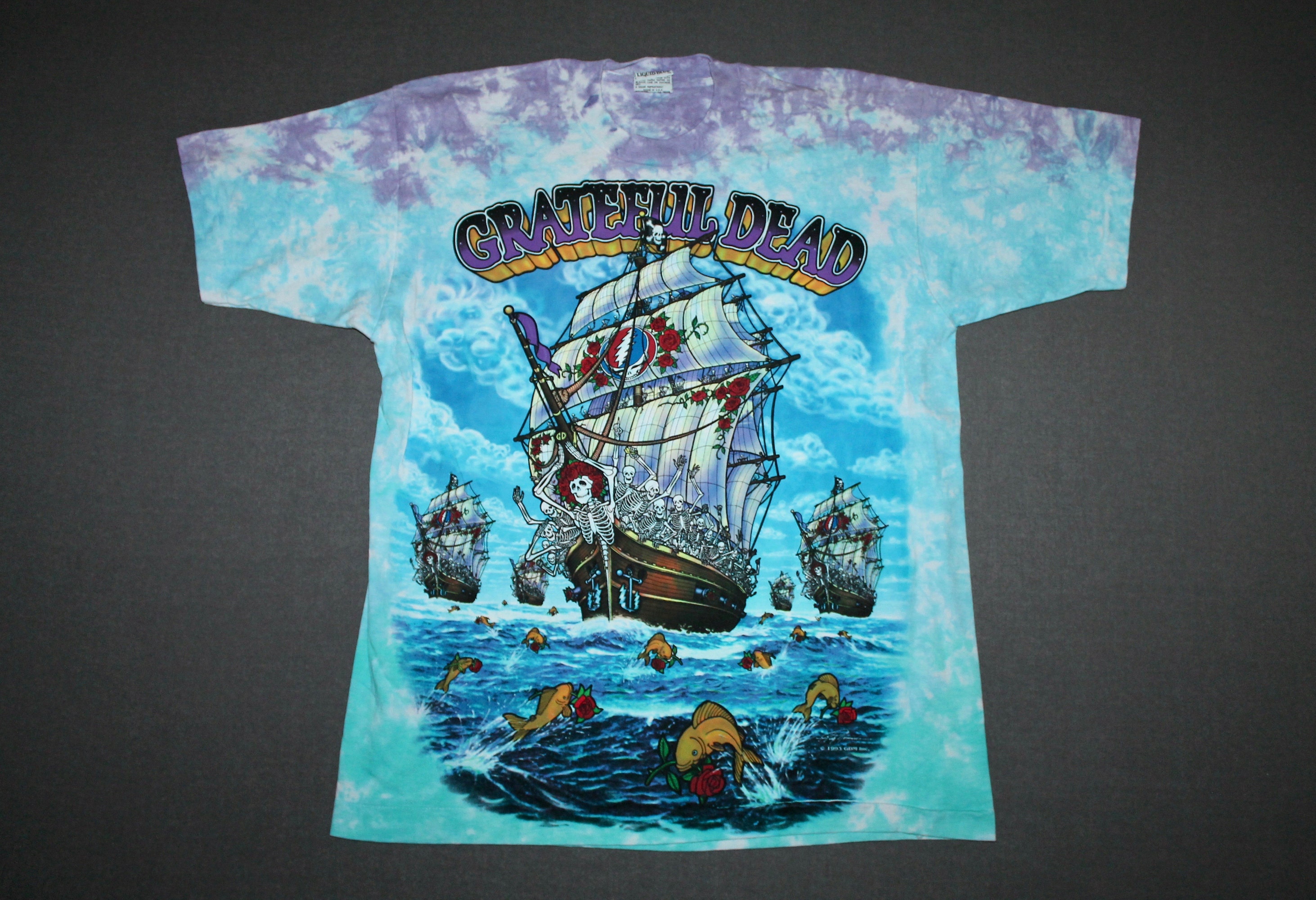 XL * vtg 90s 1993 Grateful Dead ship of fool tie dye t shirt * 44.172