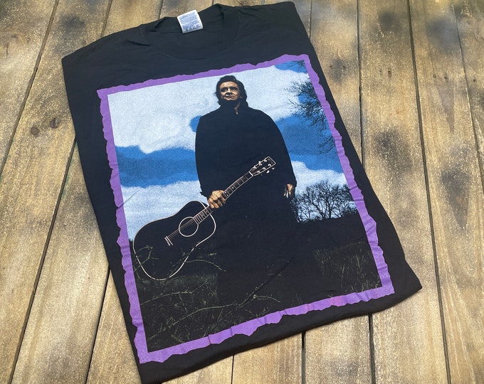 XL * Johnny Cash hall of fame 1996 vintage t shirt * 90s tour classic country music
