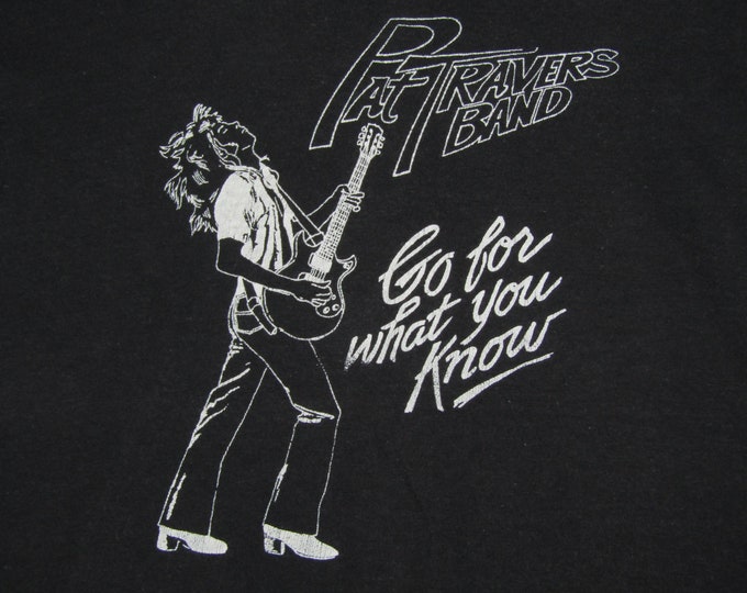 S/M * vintage 70s 1979 Pat Travers Band go for what you know t shirt * small medium tour * 5.143
