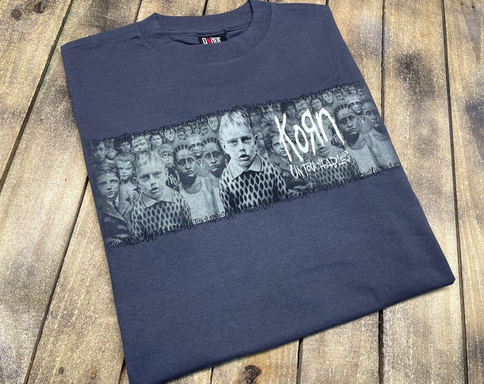 L * Korn untouchables 2002 vintage t shirt * nu metal tour mall goth Pop Sux tour