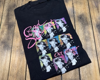 M vintage 1989 Rod Stewart tour t shirt *  concert band 80s