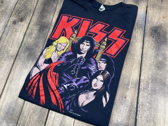 売れ筋アイテムラン 80s Vintage * M 1987 Concert * Shirt T Simmons Gene KISS トップス