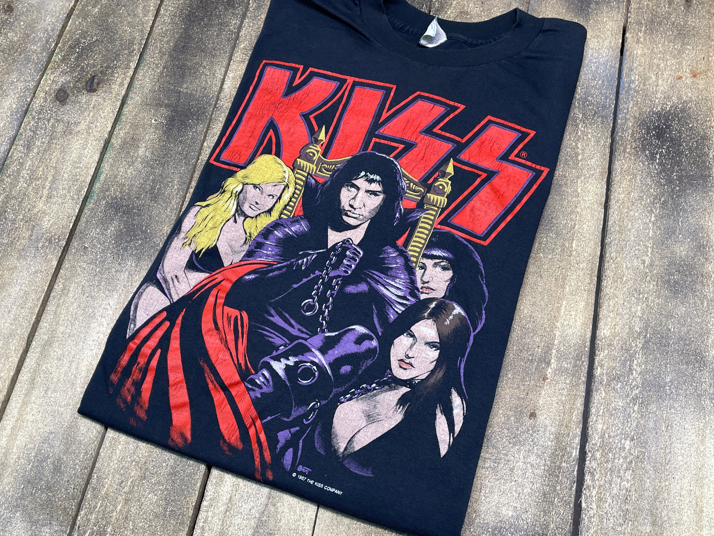 M Vintage 80s 1987 KISS Gene Simmons T Shirt Concert Tour Band 5.161 Etsy