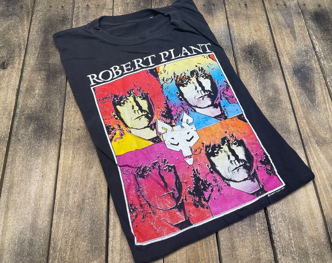 L vintage 1990 Robert Plant manic nirvana tour t shirt * led zeppelin 6.210