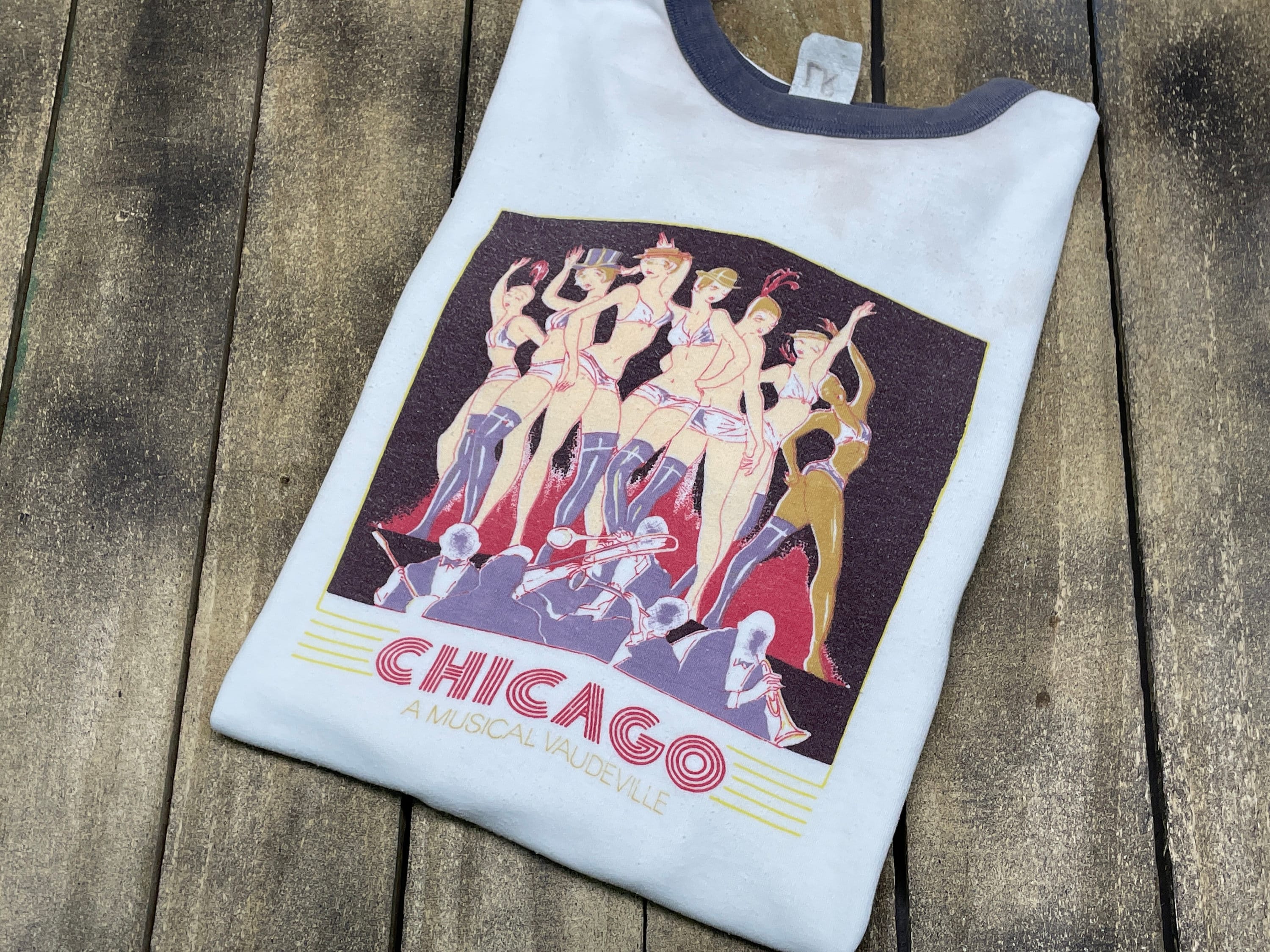 S/M * vintage 70s Chicago musical t shirt * broadway theatre 