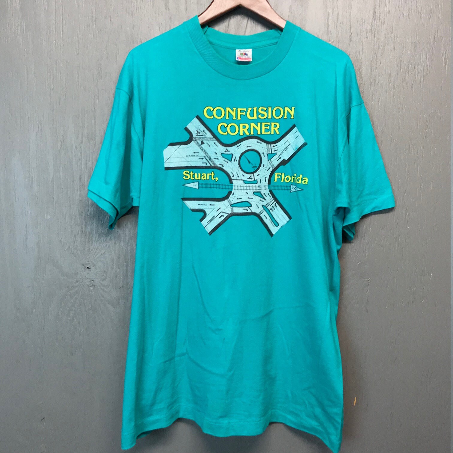 XL vintage 90s Confusion Corner Stuart Florida tourist t shirt