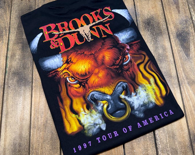 XL * vintage 1997 Brooks & Dunn t shirt * concert tour country music  and N