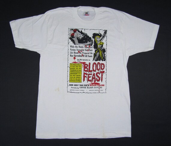 XL * NOS vtg 90s Blood Feast movie t shirt * cult… - image 2