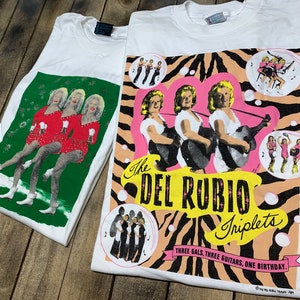 XL * deadstock vtg 90s Del Rubio Triplets t shirt lot * pee wee herman the cramps movie tour