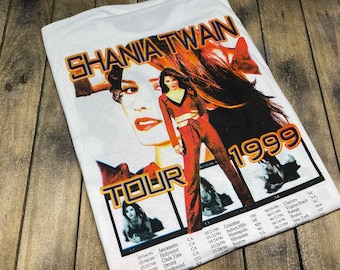 XL / XXL vintage 1999 Shania Twain rap tee tour t shirt * country music * 60.158