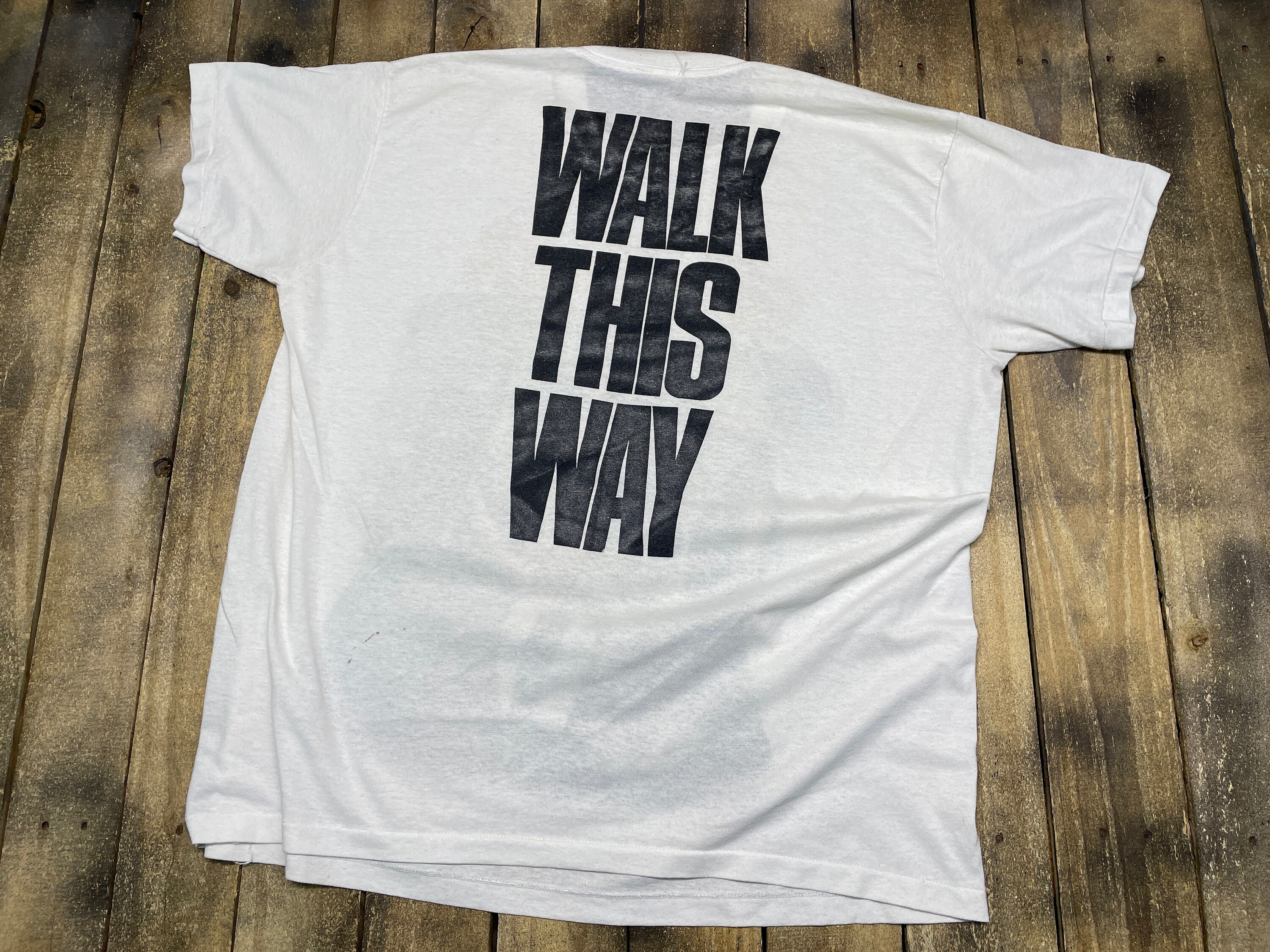 XXL * Vintage 80s Aerosmith Walk This Way T Shirt * Tour 2xl XXL * Vintage 80s Aerosmith Walk This Way T Shirt * Tour 2xl