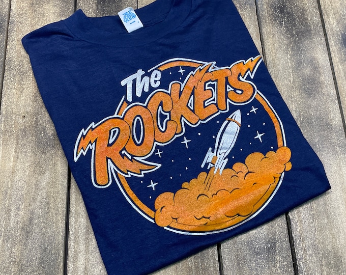S * deadstock vintage 70s The Rockets detroit band t shirt * 44.191 rock blues mitch ryder wheels