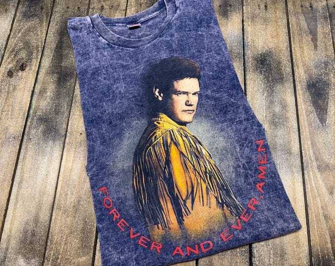 XXL * vintage 90s Randy Travis forever and ever amen acid wash t shirt * 2XL tour country music
