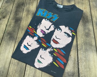 S * vintage 80s KISS Asylum tour 1985 1986 t shirt * 68.163 band army concert