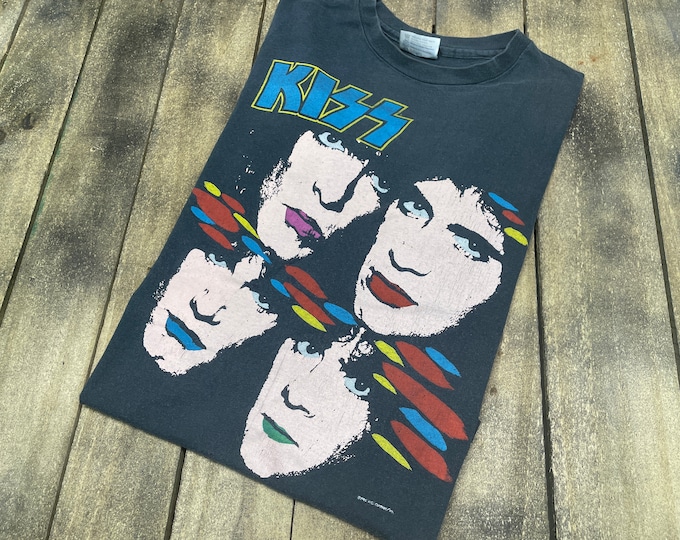 S * vintage 80s KISS Asylum tour 1985 1986 t shirt * 68.163 band army concert