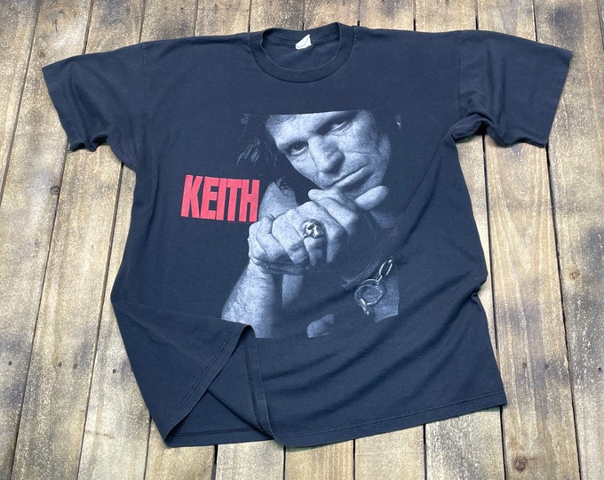 XL * vintage 80s 1988 KEITH RICHARDS x pensive winos t shirt * the rolling stones * 75.153