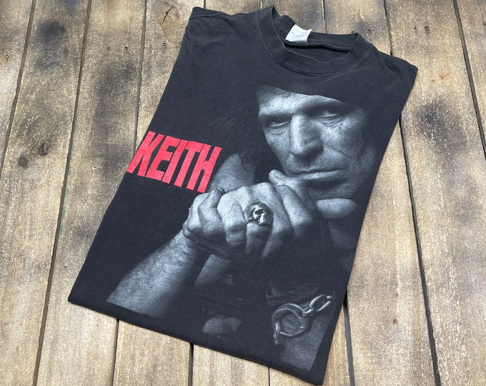 M * thin vintage 80s 1988 KEITH RICHARDS x pensive winos t shirt * the rolling stones * 11.168