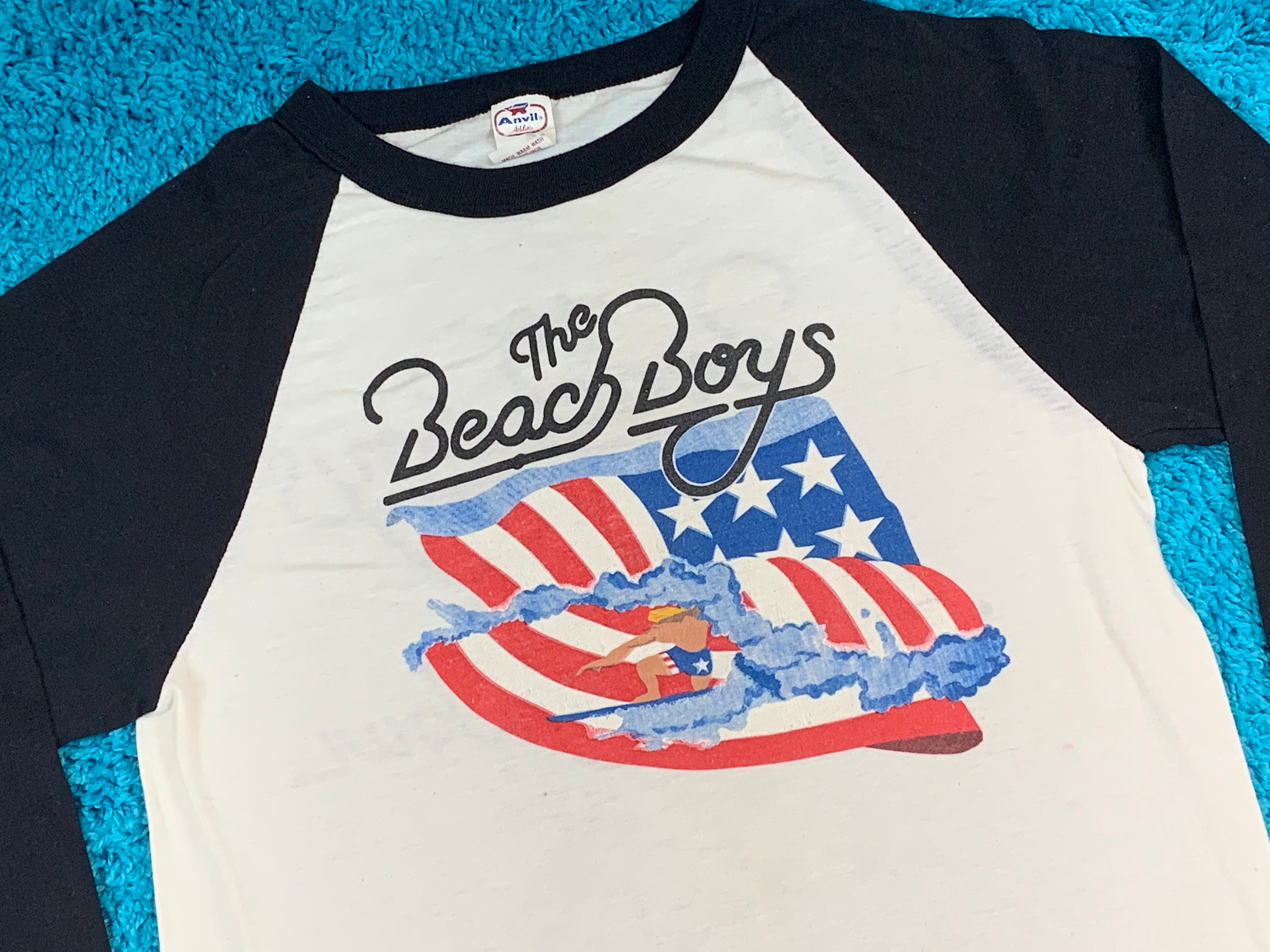 S/M * vtg 80s 1982 The Beach Boys raglan tour t shirt * small medium ...