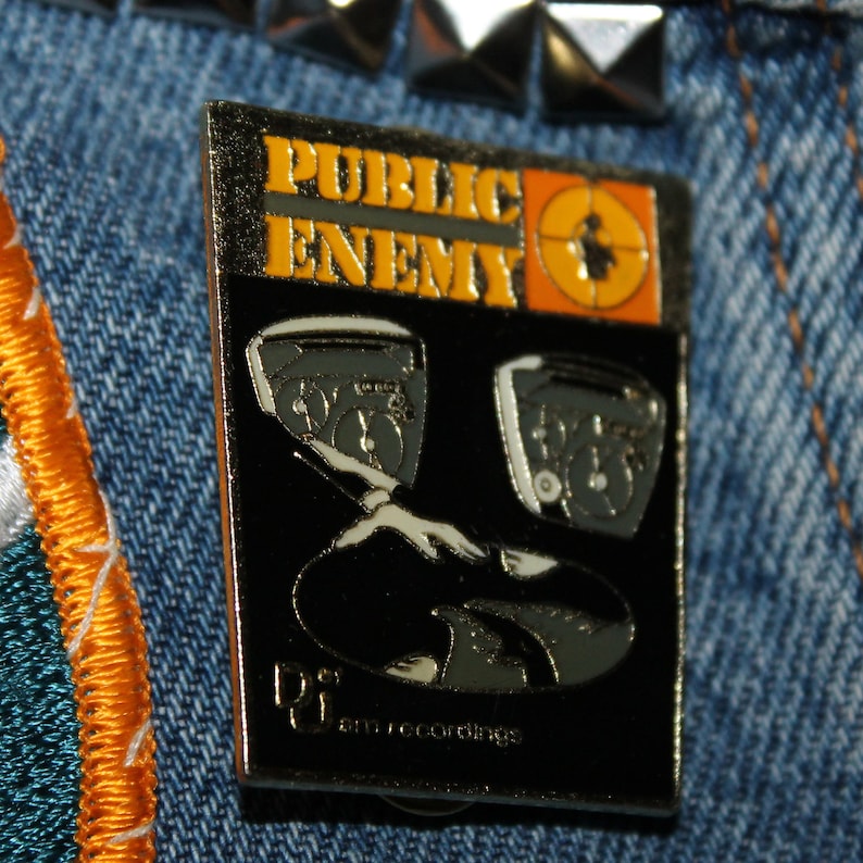 for shirt jacket hat rap NOS vtg 80s licensed Public Enemy enamel pin Lot of 10