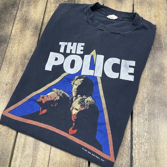 S/M * vintage 80s 1981 The Police t shirt * sting stewart copeland 