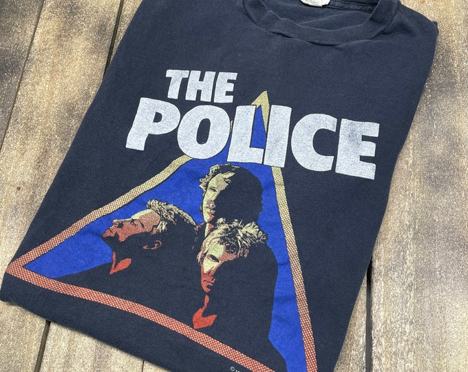 S/M * vintage 80s 1981 The Police t shirt * sting stewart copeland andy summers tour small medium * 39.200