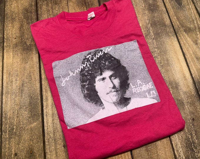 M * vintage 1972 Johnny Rivers LA Reggae t shirt * band concert tour promo