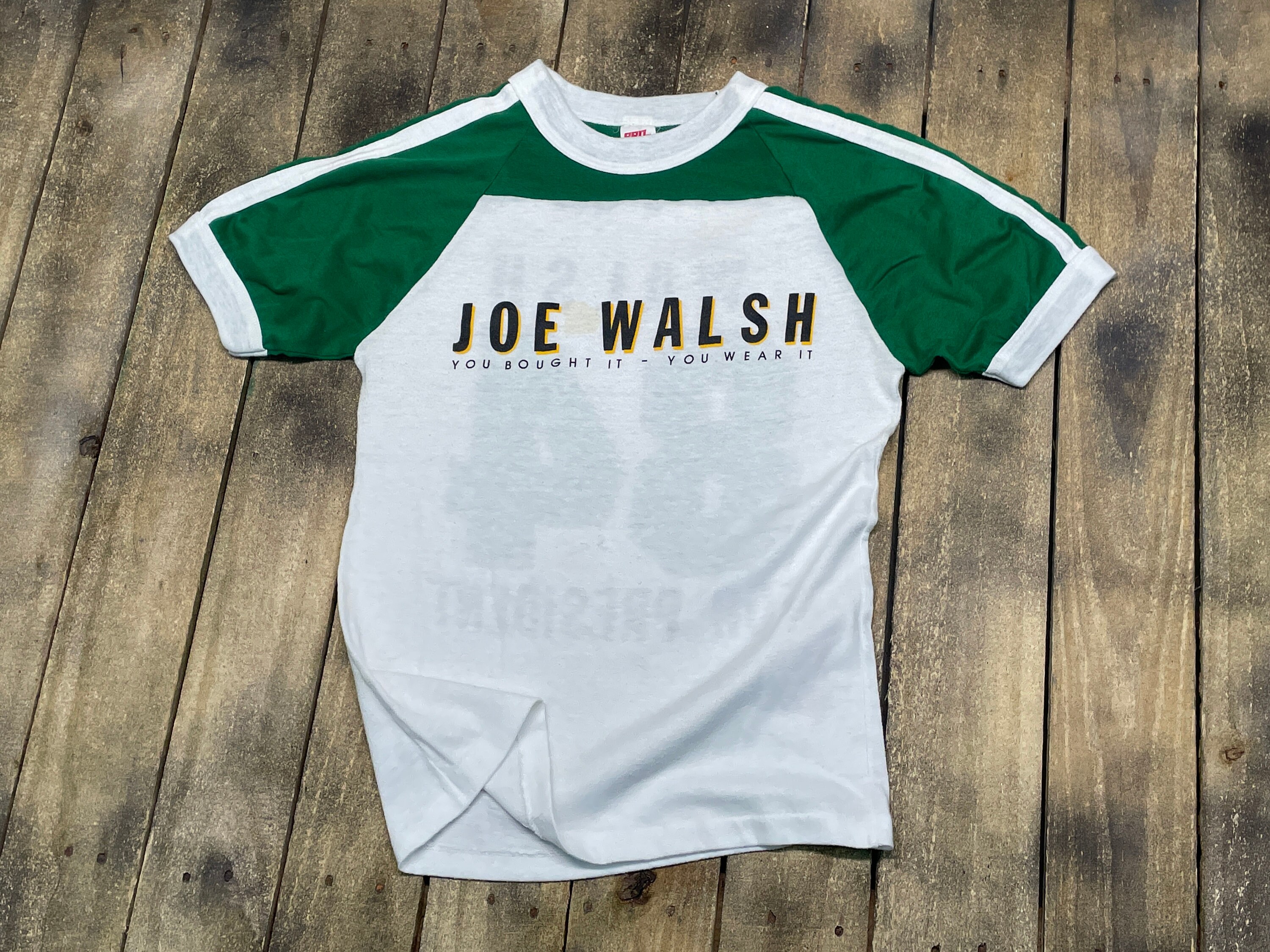 S * vintage 80s 1984 Joe Walsh for president t shirt