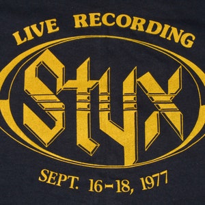 XS * NOS vtg 70s 1977 STYX grand illusion kansas city t shirt * 27.182