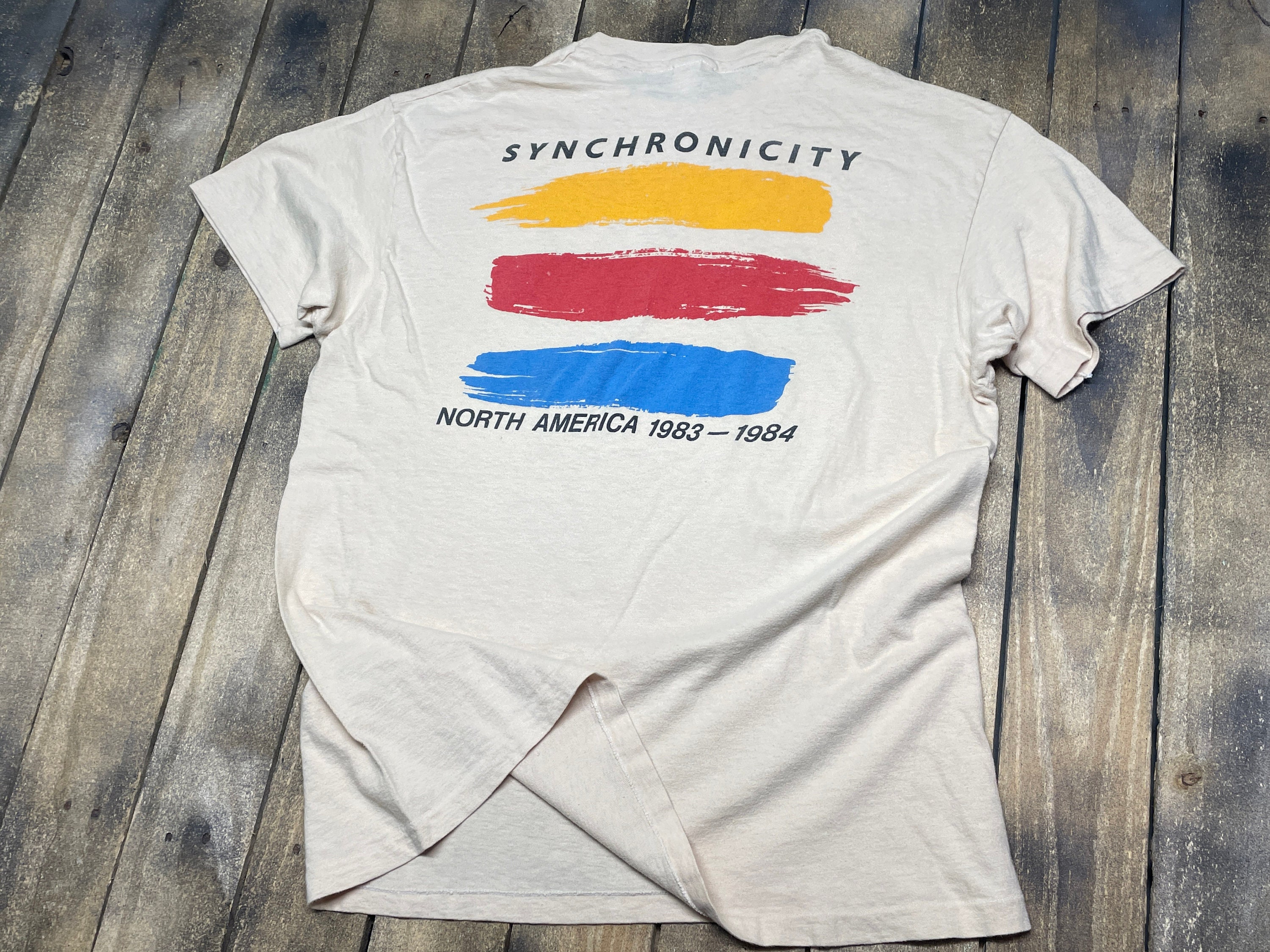 L * vintage 80s 1983 The Police Synchronicity tour t shirt