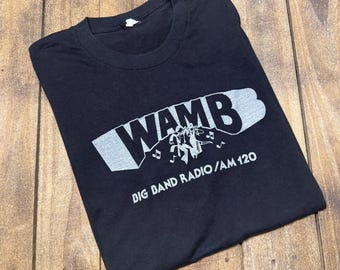 M * vintage 70s WAMB big band radio station AM Nashville t shirt