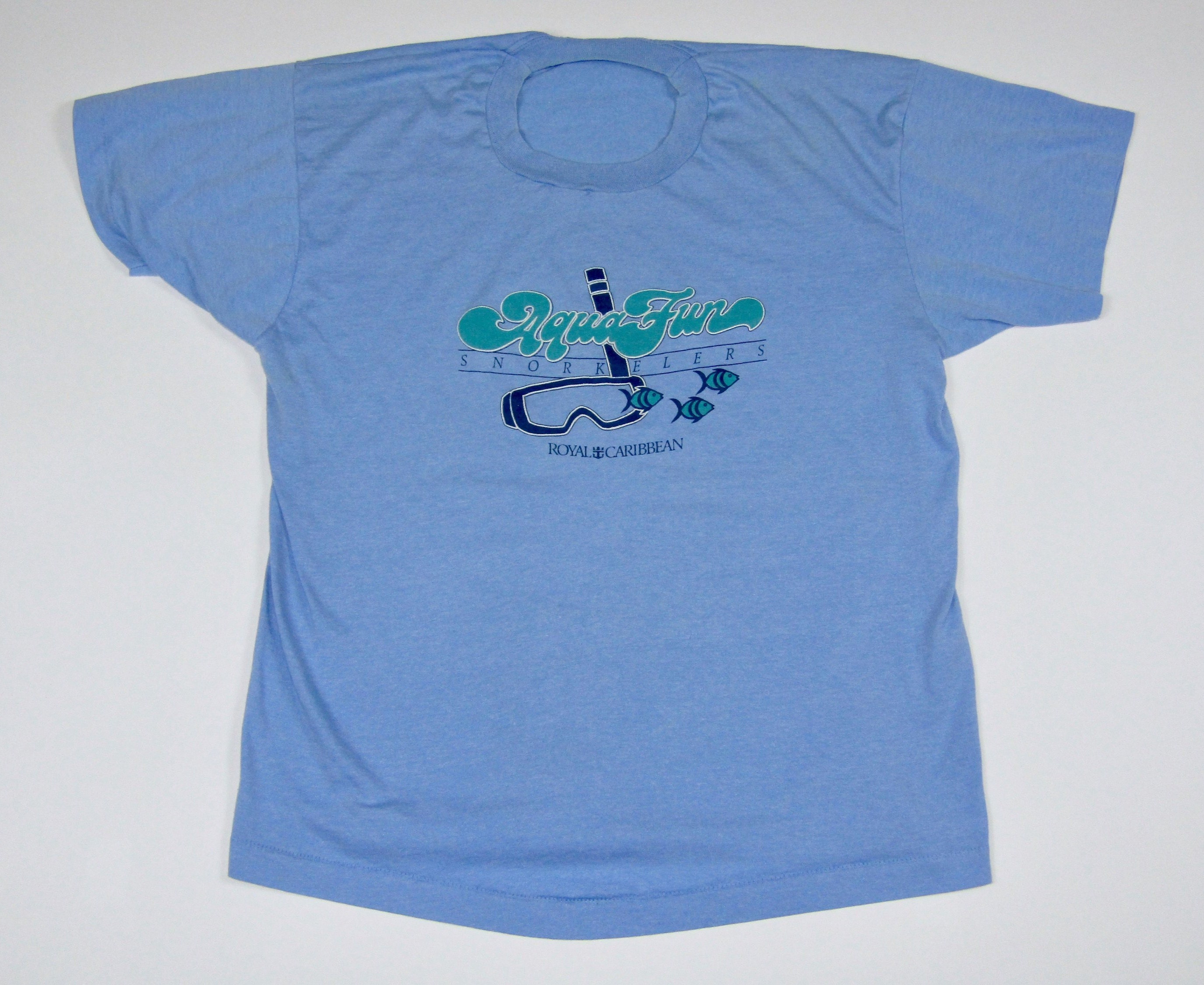 M/L * thin vtg 80s Snorkle Aqua Fun Royal Caribbean cruise screen stars ...