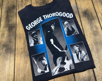S * vintage 1986 George Thorogood & The Destroyers t shirt * band tour bad to the bone