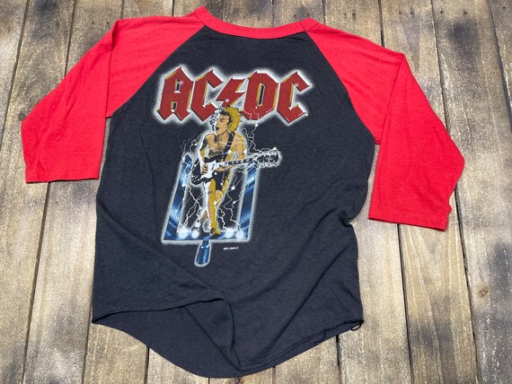 S/M * vintage 80s 1983 AC/DC raglan t shirt * concert… - Gem