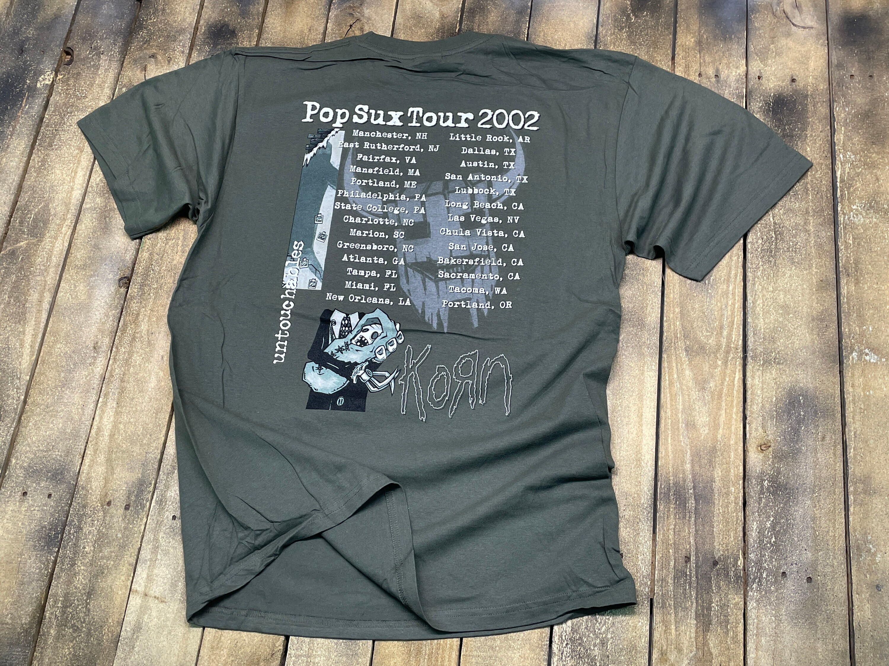 XL Korn untouchables pop sux 2002 tour vintage t shirt nu metal