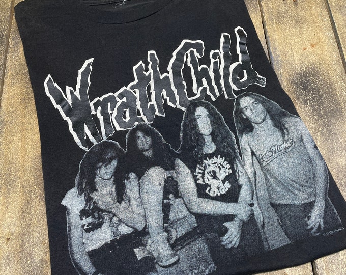 M * vintage 80s 1987 Wrathchild America tour t shirt * thrash metal days of thunder demo era * 22.188