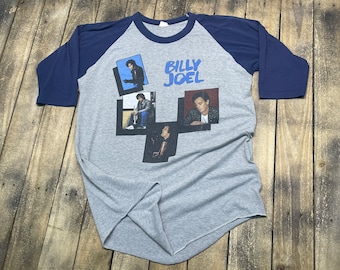 M/L * Billy Joel vintage 1983 tour t shirt * raglan medium large 80s