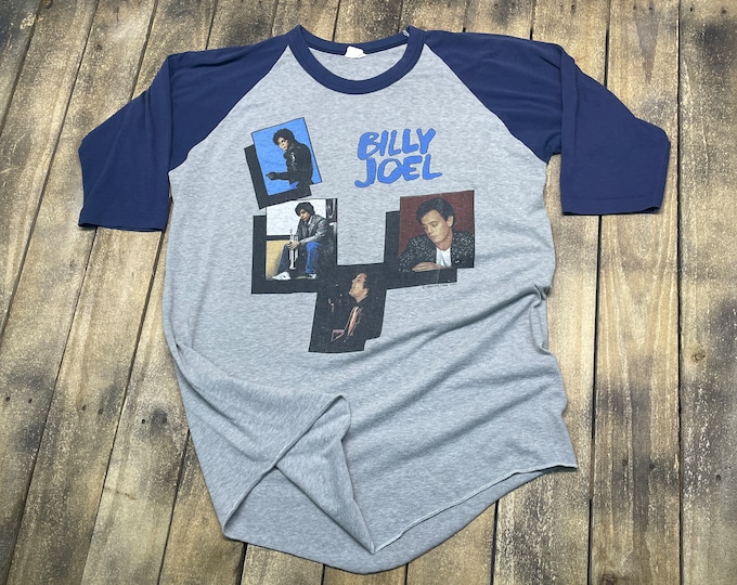 M/L * Billy Joel vintage 1983 tour t shirt * raglan medium large 80s