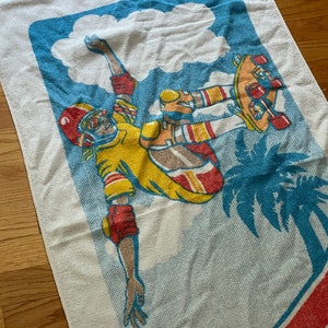vintage 70s / 80s Skateboard beach towel * wall hanging tapestry poster skateboarding
