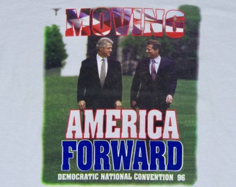 XXL * vintage 90s 1996 Clinton Gore t shirt * bill al 2xl campaign democrat president * 45.206