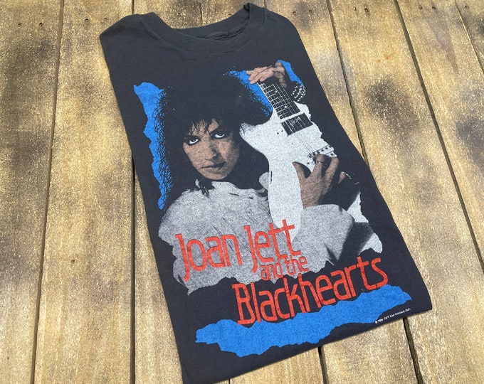 S * vintage 80s 1986 Joan Jett and the blackhearts tour t shirt * runaways punk glam * 60.153