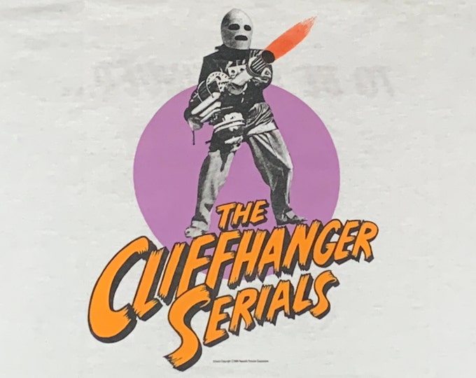 XL * vintage 80s 1988 The Cliffhanger Serials classic cult horror scifi movie Rocket Man Men t shirt * promo vhs * 51.143