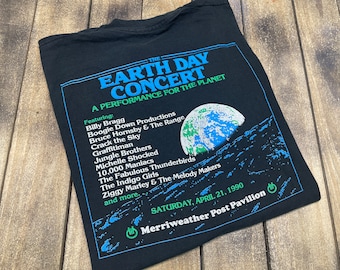 M * vintage 1990 Earth Day concert t shirt * BDP krs one 10,000 maniacs indigo girls john trudell jungle brothers rap * 70.168