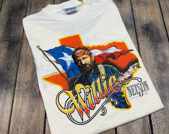 XS * vintage 1984 Willie Nelson tour t shirt * 80s classic country music