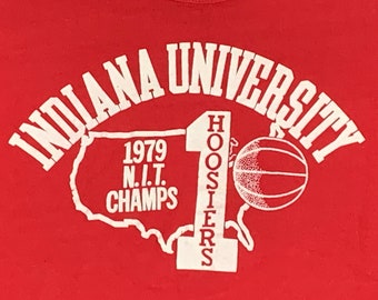 S/M * vtg 70s 1979 Indiana Hoosiers basketball t shirt * small medium * 67.128