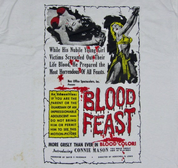 XL * NOS vtg 90s Blood Feast movie t shirt * cult… - image 1